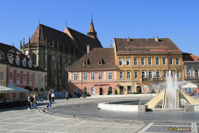 Bran Castle, Peles Castle and Brasov City - Private Tour from Bucharest - Brasov’s old center and mountain setting