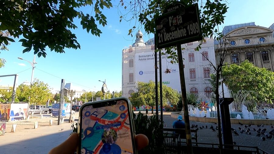 Bucharest 1989 Revolution Walking Tour with Smartphone App - How the Leplace World app shapes the walk
