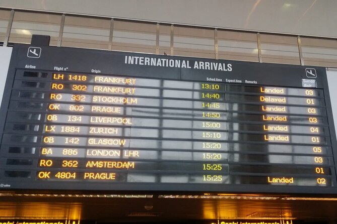 Bucharest Airport Private Transfer - Airport arrival service and delayed flights