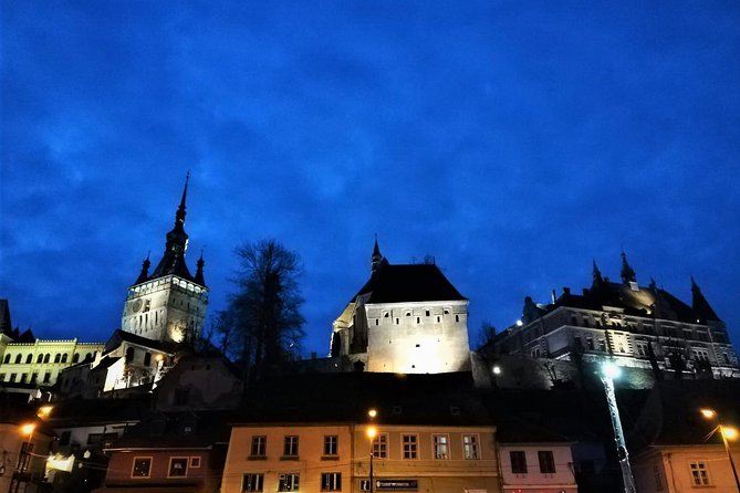 Private tour: Medieval cities of Transylvania, 2 Days from Bucharest - Sighisoara after sunset