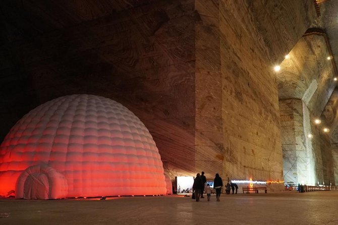 Salt Mine , Lunch at Winery & Dracula Grave - Private Tour - Inside Unirea Salt Mine at 208 meters